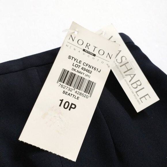 Norton McNaughton Dark Blue Navy Pencil Skirt Size 10P Career Knee Length NWT - Picture 8 of 9